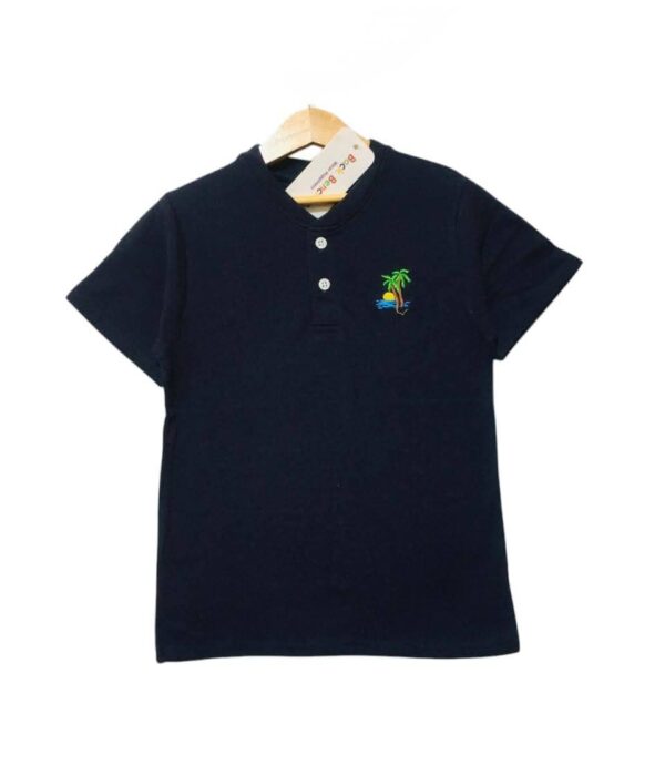 Blue Henley Polo Shirt Boys