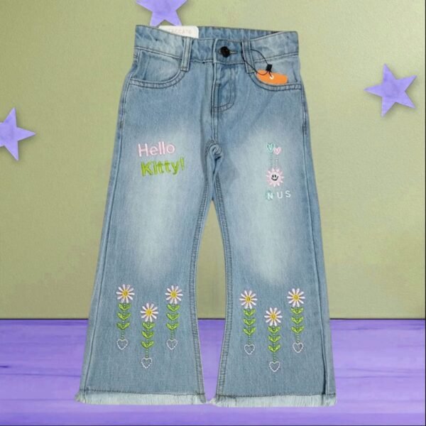 Girl's Embroidered Denim Jeans